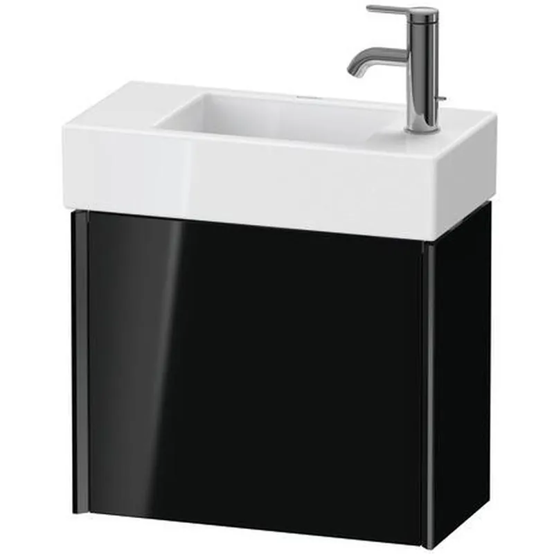 Weekend Sale Duravit Xviu 19" x 16" x 9" One Door Wall-Mount Vanity Unit With Right Hinge, Black High Gloss Lacquer (XV4232RB240)