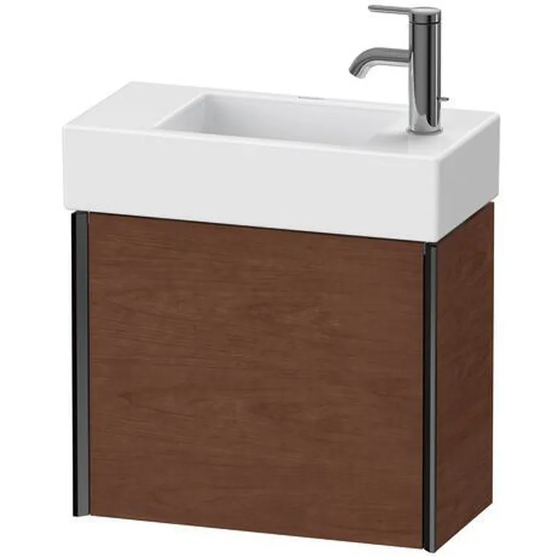 Direct From Manufacturer Duravit Xviu 19" x 16" x 9" One Door Wall-Mount Vanity Unit With Right Hinge, American Walnut (XV4232RB113)