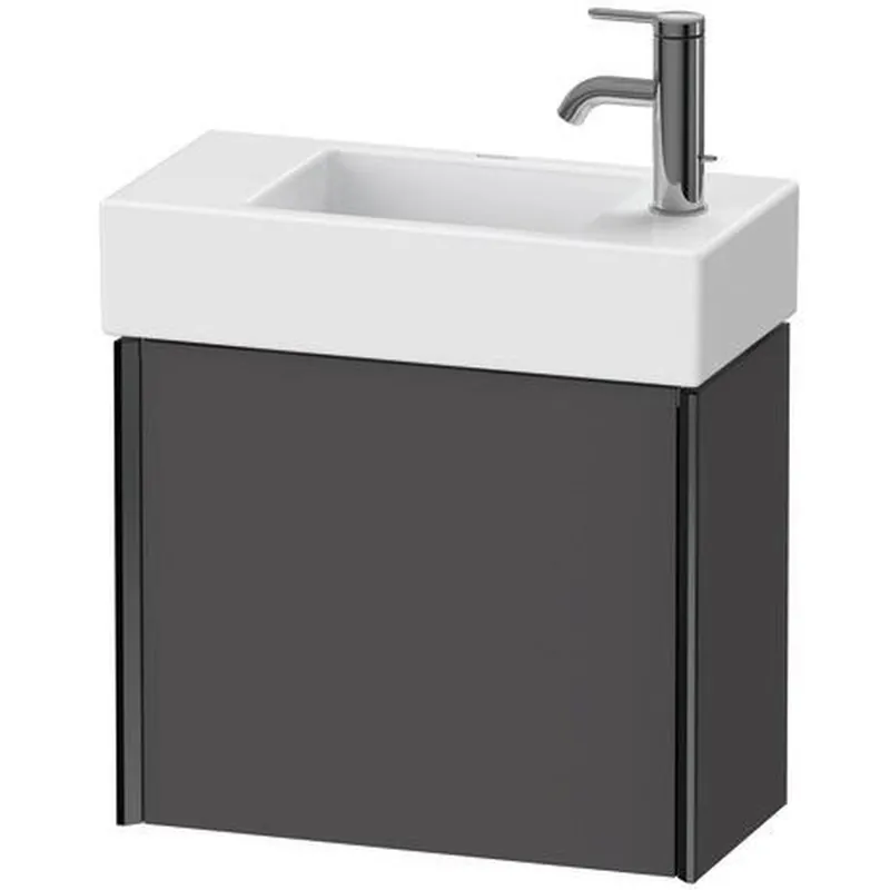 Luxury Duravit Xviu 19" x 16" x 9" One Door Wall-Mount Vanity Unit With Left Hinge, Graphite Matt (XV4232LB249)