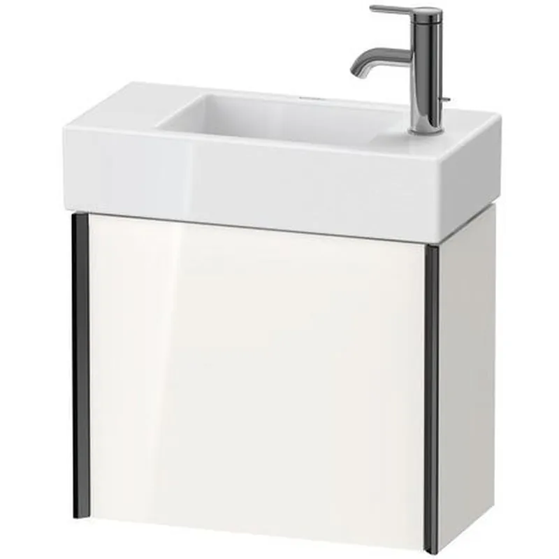 Luxury Duravit Xviu 19" x 16" x 9" One Door Wall-Mount Vanity Unit With Left Hinge, White High Gloss (XV4232LB222)