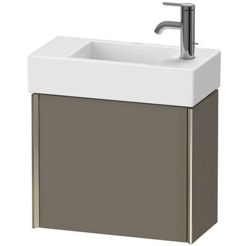 Special Discount Duravit Xviu 19" x 16" x 9" One Door Wall-Mount Vanity Unit With Left Hinge, Flannel Grey Satin Matt Lacquer (XV4232LB190)