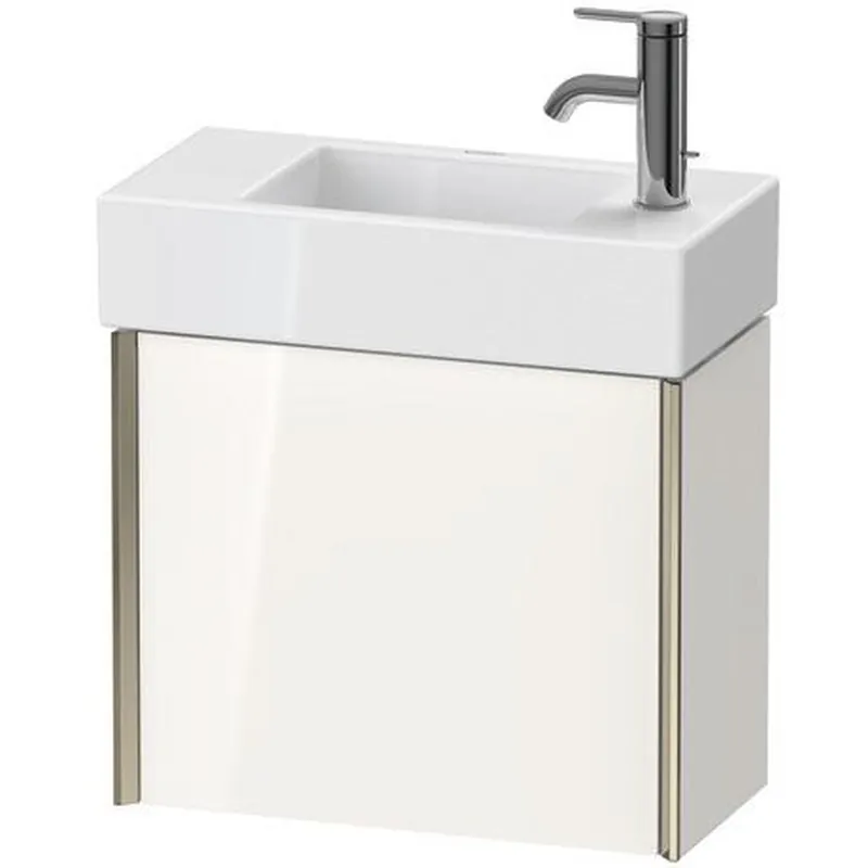 Duravit Xviu 19" x 16" x 9" One Door Wall-Mount Vanity Unit With Left Hinge, White High Gloss Lacquer (XV4232LB185) One Day Deal