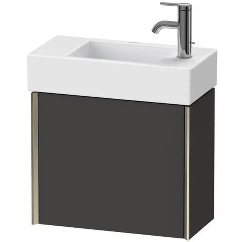 Bargain Duravit Xviu 19" x 16" x 9" One Door Wall-Mount Vanity Unit With Left Hinge, Graphite Super Matt (XV4232LB180)