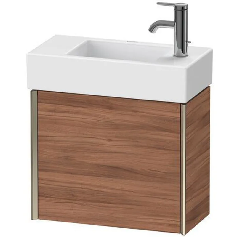 Free Shipping Duravit Xviu 19" x 16" x 9" One Door Wall-Mount Vanity Unit With Left Hinge, Natural Walnut (XV4232LB179)