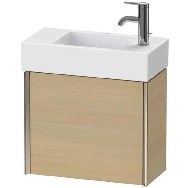 Duravit Xviu 19" x 16" x 9" One Door Wall-Mount Vanity Unit With Left Hinge, Mediterreanean Oak Real Wood Veneer (XV4232LB171) Free Delivery