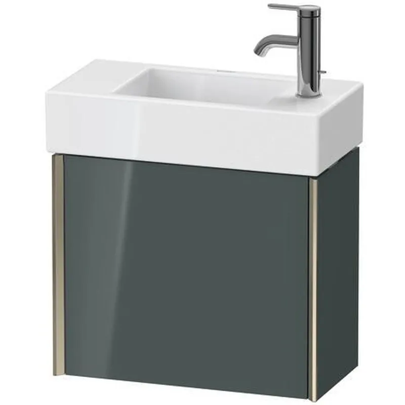 Duravit Xviu 19" x 16" x 9" One Door Wall-Mount Vanity Unit With Left Hinge, Dolomiti Grey High Gloss Lacquer (XV4232LB138) Best Seller