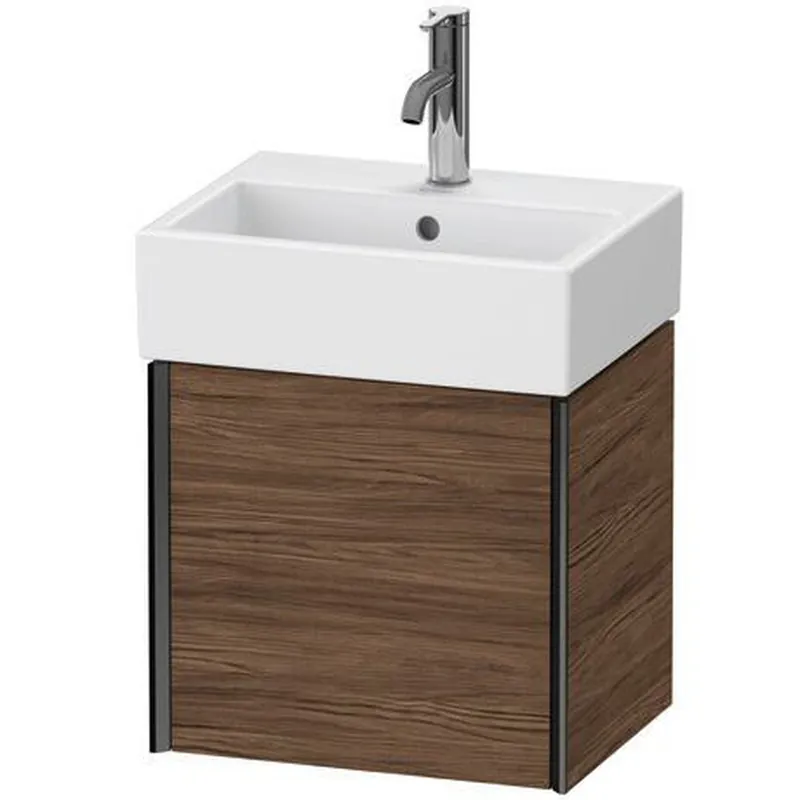 Money Back Guarantee Duravit Xviu 17" x 16" x 13" One Door Wall-Mount Vanity Unit With Right Hinge, Walnut Dark (XV4231RB221)