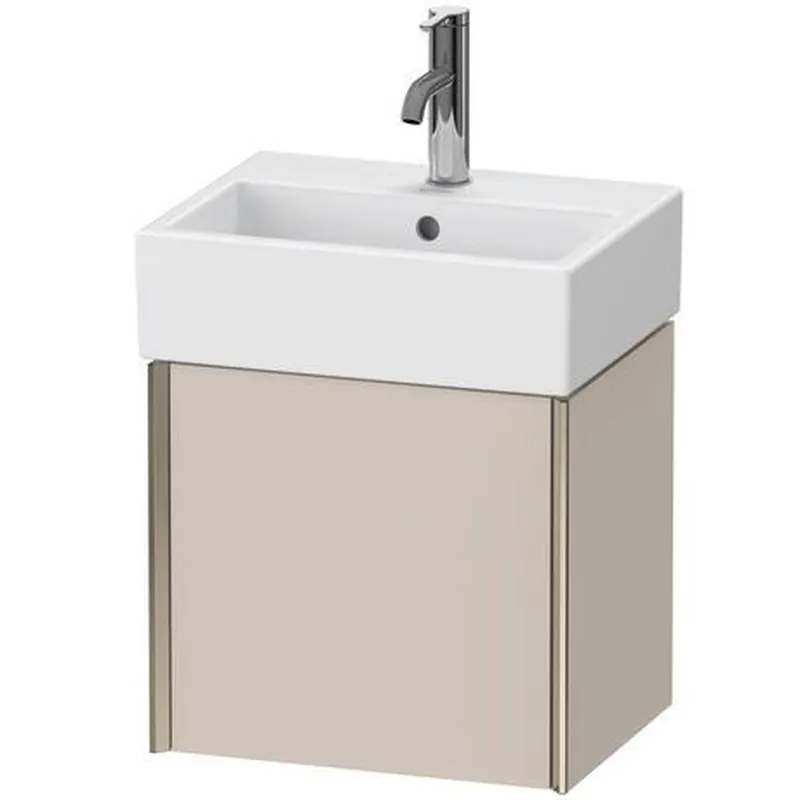 No Minimum Order Duravit Xviu 17" x 16" x 13" One Door Wall-Mount Vanity Unit With Right Hinge, Taupe Matt (XV4231RB191)
