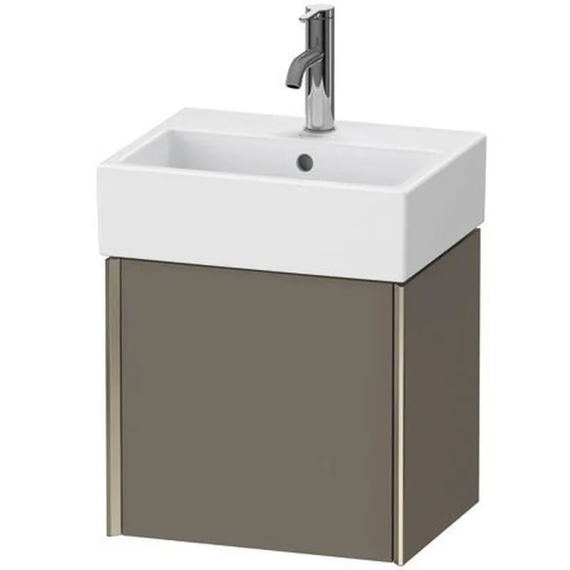 Trusted Brand Duravit Xviu 17" x 16" x 13" One Door Wall-Mount Vanity Unit With Right Hinge, Flannel Grey Satin Matt Lacquer (XV4231RB190)