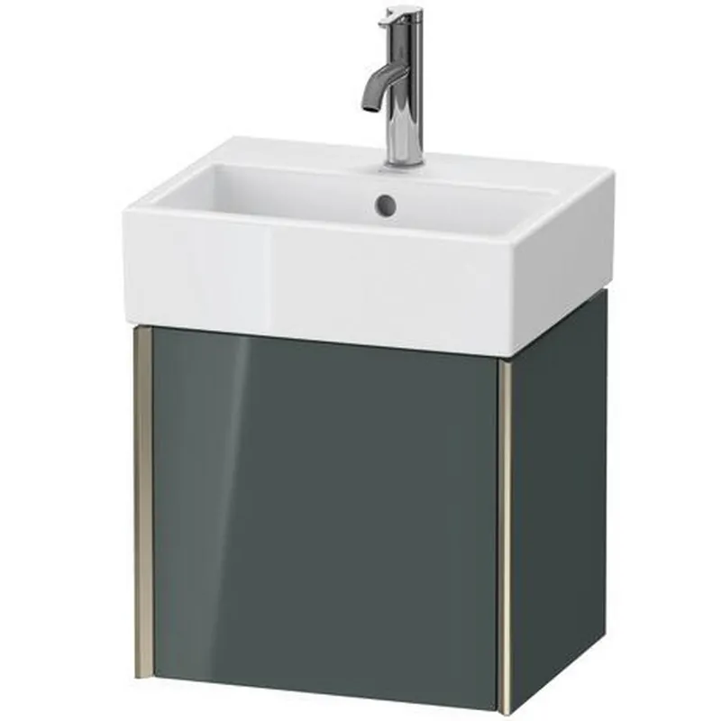 Duravit Xviu 17" x 16" x 13" One Door Wall-Mount Vanity Unit With Right Hinge, Dolomiti Grey High Gloss Lacquer (XV4231RB138) Fan Favorite