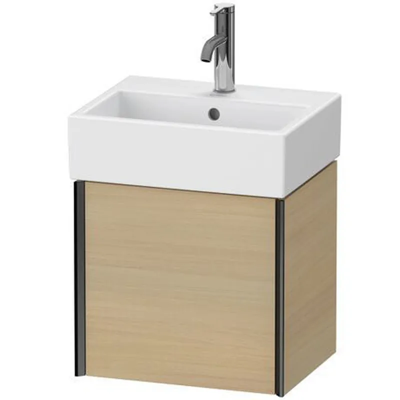 New Release Duravit Xviu 17" x 16" x 13" One Door Wall-Mount Vanity Unit With Left Hinge, Mediterreanean Oak Real Wood Veneer (XV4231LB271)