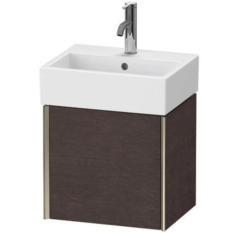 Duravit Xviu 17" x 16" x 13" One Door Wall-Mount Vanity Unit With Left Hinge, Brushed Dark Oak Real Wood Veneer (XV4231LB172) Brand New