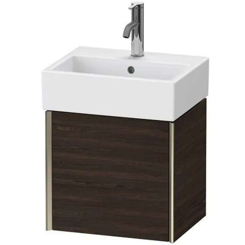 Cheap Duravit Xviu 17" x 16" x 13" One Door Wall-Mount Vanity Unit With Left Hinge, Brushed Walnut Real Wood Veneer (XV4231LB169)