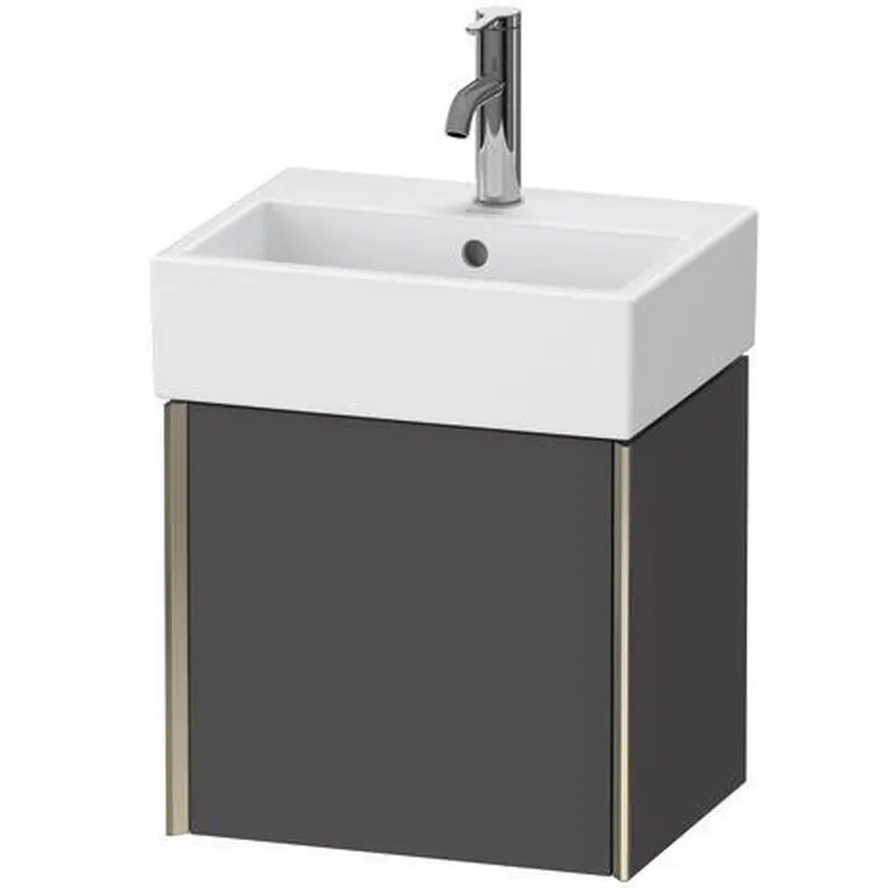 Duravit Xviu 17" x 16" x 13" One Door Wall-Mount Vanity Unit With Left Hinge, Graphite Matt (XV4231LB149) Fan Favorite