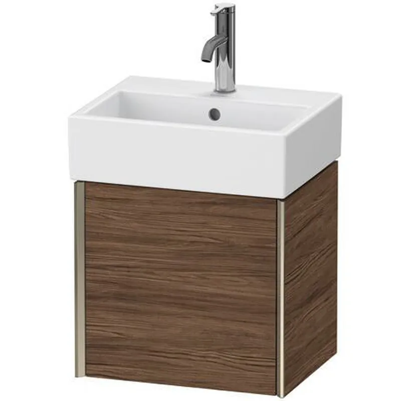 Seasonal Sale Duravit Xviu 17" x 16" x 13" One Door Wall-Mount Vanity Unit With Left Hinge, Walnut Dark (XV4231LB121)
