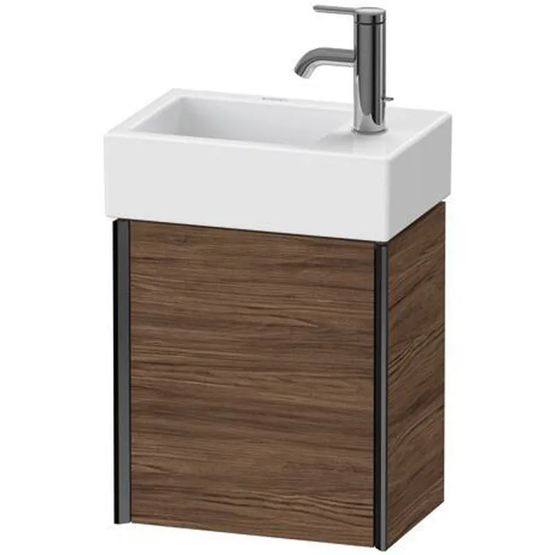 Special Offer Duravit Xviu 14" x 16" x 9" One Door Wall-Mount Vanity Unit With Right Hinge, Walnut Dark (XV4230RB221)