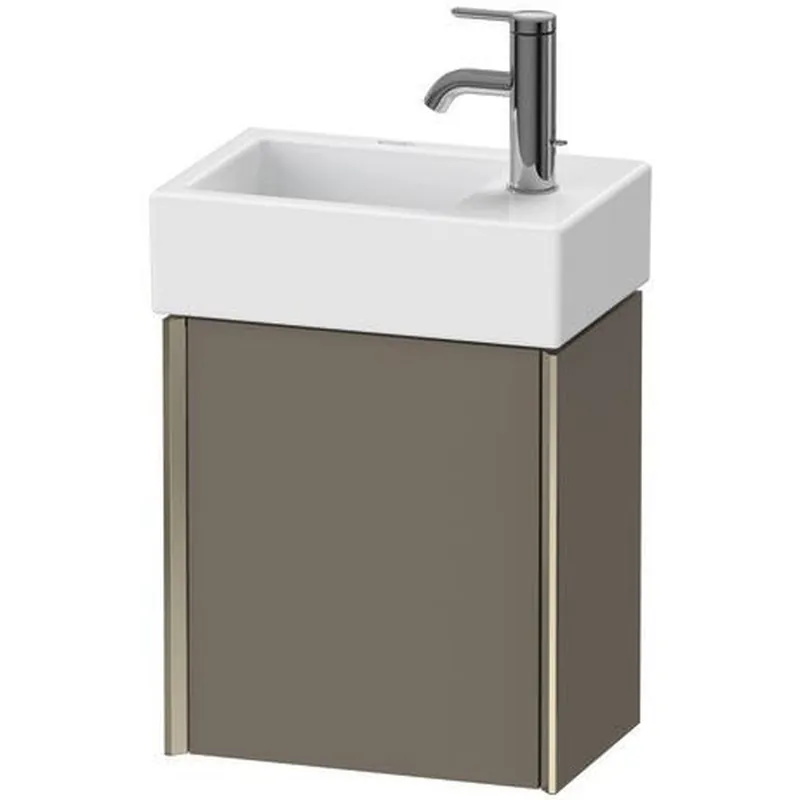 Duravit Xviu 14" x 16" x 9" One Door Wall-Mount Vanity Unit With Right Hinge, Flannel Grey Satin Matt Lacquer (XV4230RB190) Price Cut