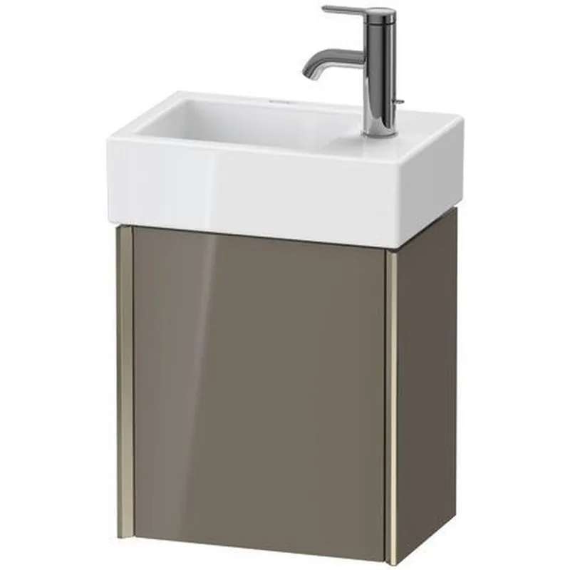 Exclusive Offer Duravit Xviu 14" x 16" x 9" One Door Wall-Mount Vanity Unit With Right Hinge, Flannel Grey High Gloss Lacquer (XV4230RB189)