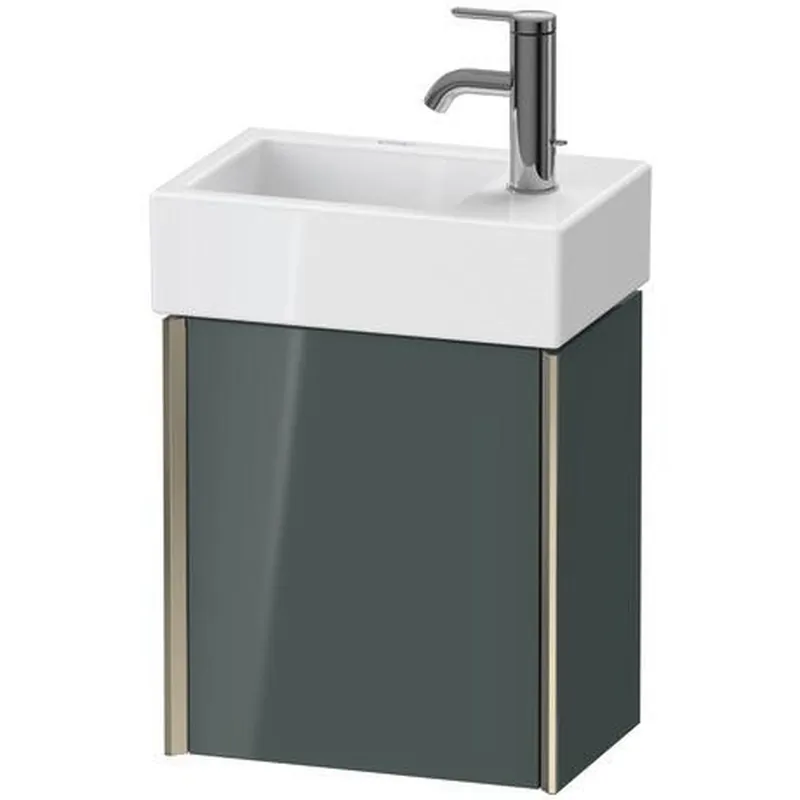 Duravit Xviu 14" x 16" x 9" One Door Wall-Mount Vanity Unit With Right Hinge, Dolomiti Grey High Gloss Lacquer (XV4230RB138) Express Delivery