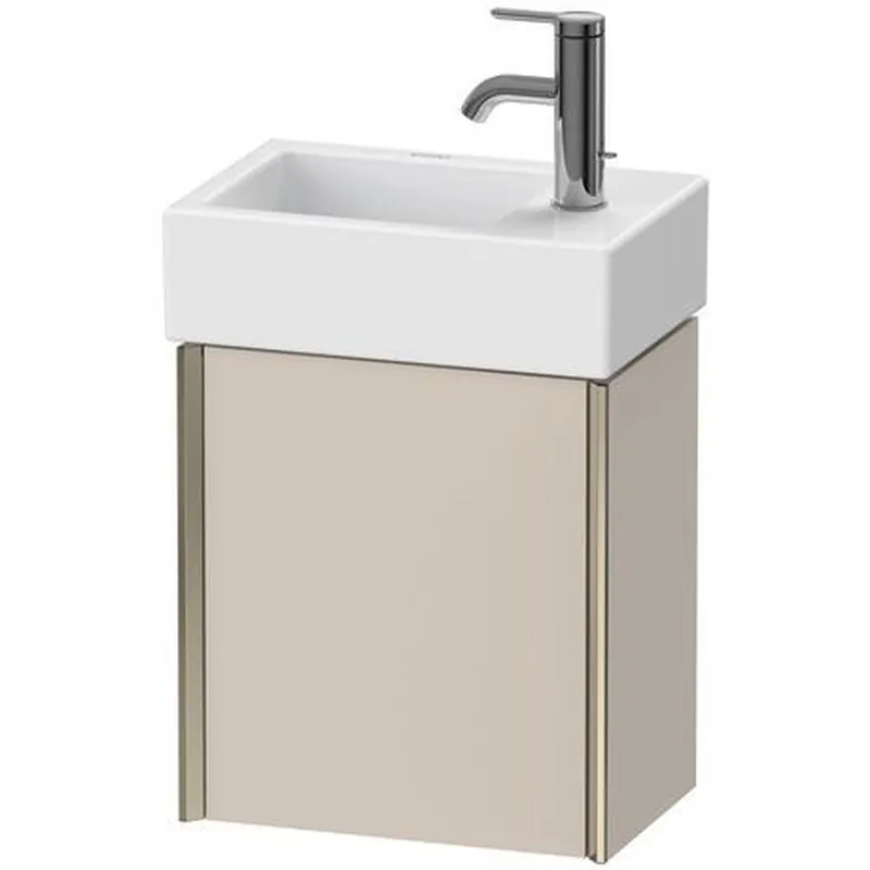 Duravit Xviu 14" x 16" x 9" One Door Wall-Mount Vanity Unit With Left Hinge, Taupe Matt (XV4230LB191) Secure Checkout