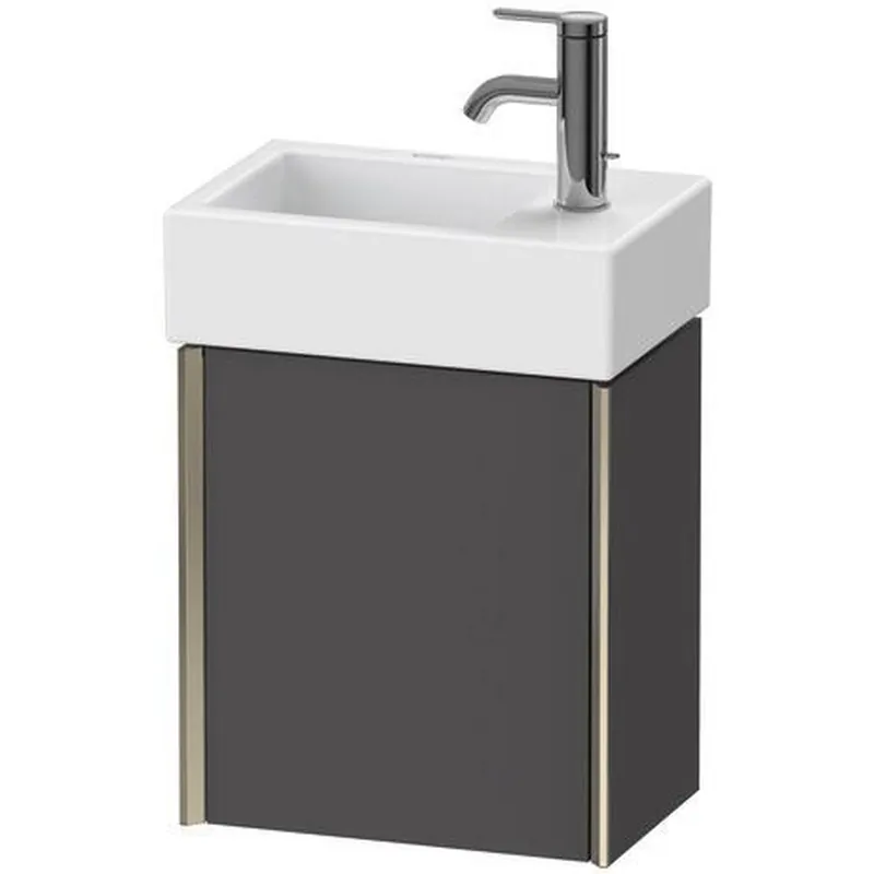 Best Price Duravit Xviu 14" x 16" x 9" One Door Wall-Mount Vanity Unit With Left Hinge, Graphite Matt (XV4230LB149)