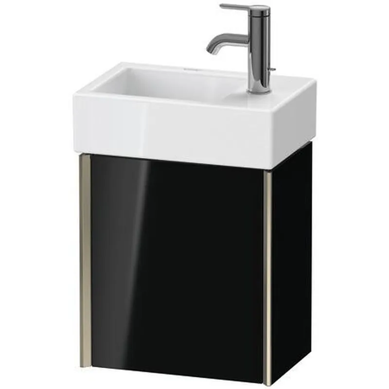Duravit Xviu 14" x 16" x 9" One Door Wall-Mount Vanity Unit With Left Hinge, Black High Gloss Lacquer (XV4230LB140) Buy Online