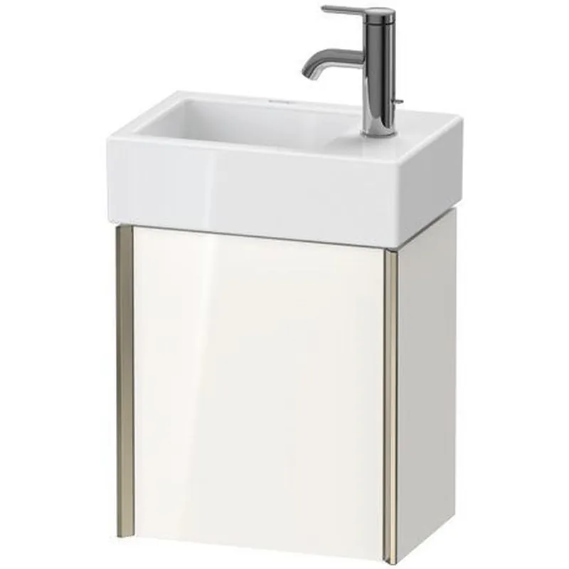 Professional Grade Duravit Xviu 14" x 16" x 9" One Door Wall-Mount Vanity Unit With Left Hinge, White High Gloss (XV4230LB122)