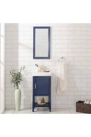 Best Price Legion Furniture WLF9018 18" Blue Freestanding Vanity Cabinet With White Ceramic Top and Sink