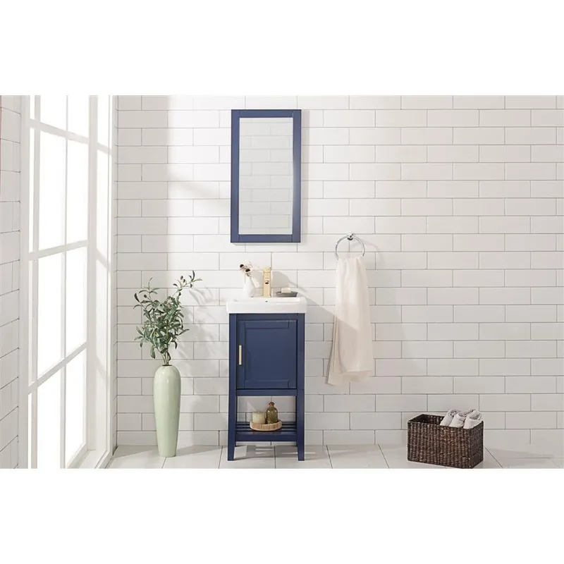 Best Price Legion Furniture WLF9018 18" Blue Freestanding Vanity Cabinet With White Ceramic Top and Sink