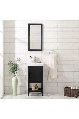 Fan Favorite Legion Furniture WLF9018 18" Espresso Freestanding Vanity Cabinet With White Ceramic Top and Sink