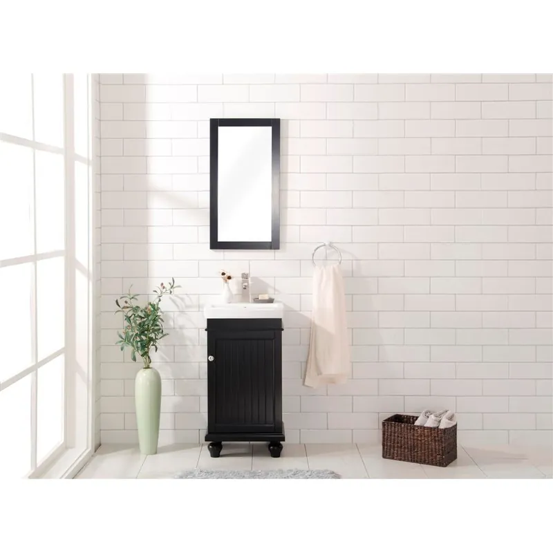 Legion Furniture WLF9318 18" Espresso Freestanding Vanity Cabinet With White Ceramic Top and Sink Certified