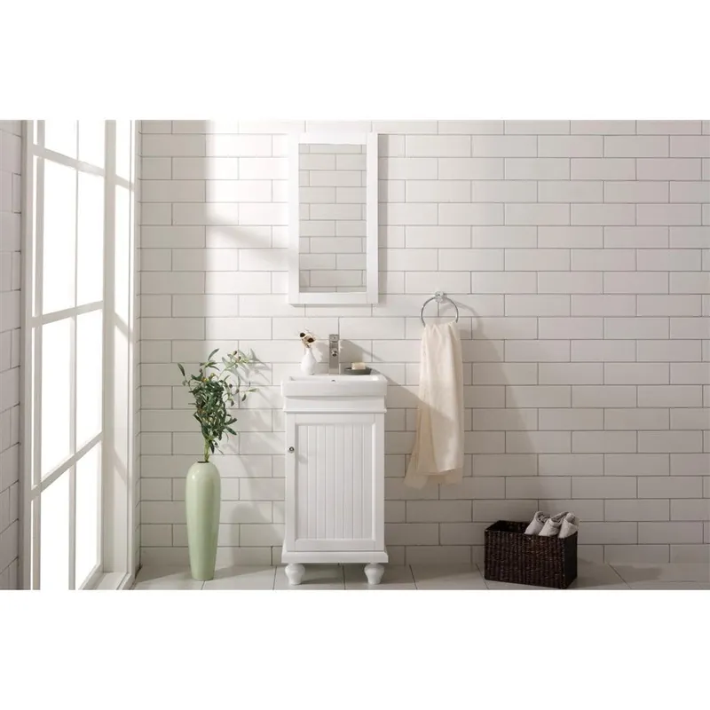Professional Grade Legion Furniture WLF9318 18" White Freestanding Vanity Cabinet With White Ceramic Top and Sink