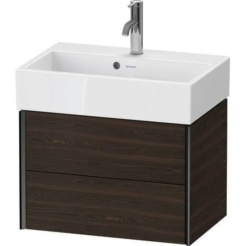 Duravit Xviu 23" x 16" x 15" Two Drawer Wall-Mount Vanity Unit, Brushed Walnut Real Wood Veneer (XV43160B269) Free Delivery