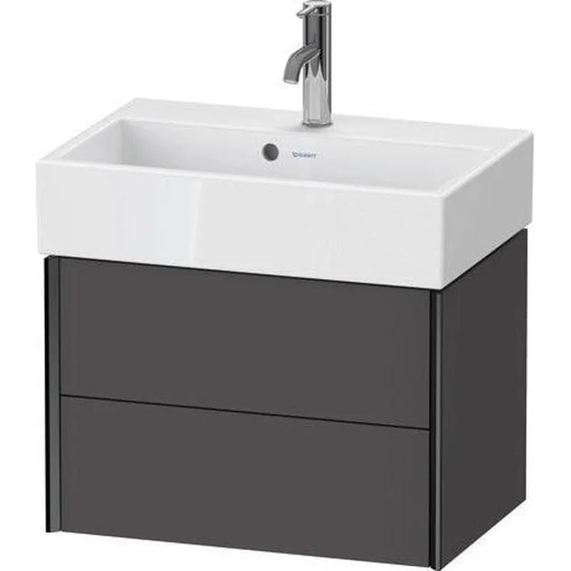 Duravit Xviu 23" x 16" x 15" Two Drawer Wall-Mount Vanity Unit, Graphite Matt (XV43160B249) Fast Shipping