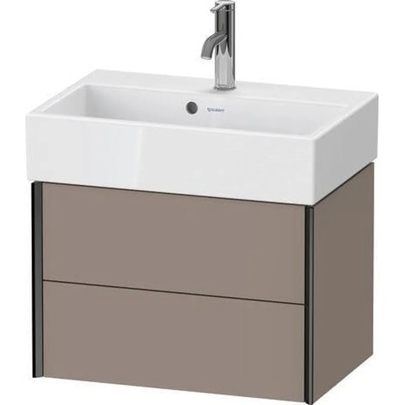Modern Duravit Xviu 23" x 16" x 15" Two Drawer Wall-Mount Vanity Unit, Basalt Matt (XV43160B243)