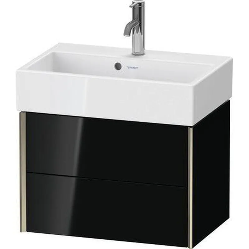 Price Cut Duravit Xviu 23" x 16" x 15" Two Drawer Wall-Mount Vanity Unit, Black High Gloss Lacquer (XV43160B140)