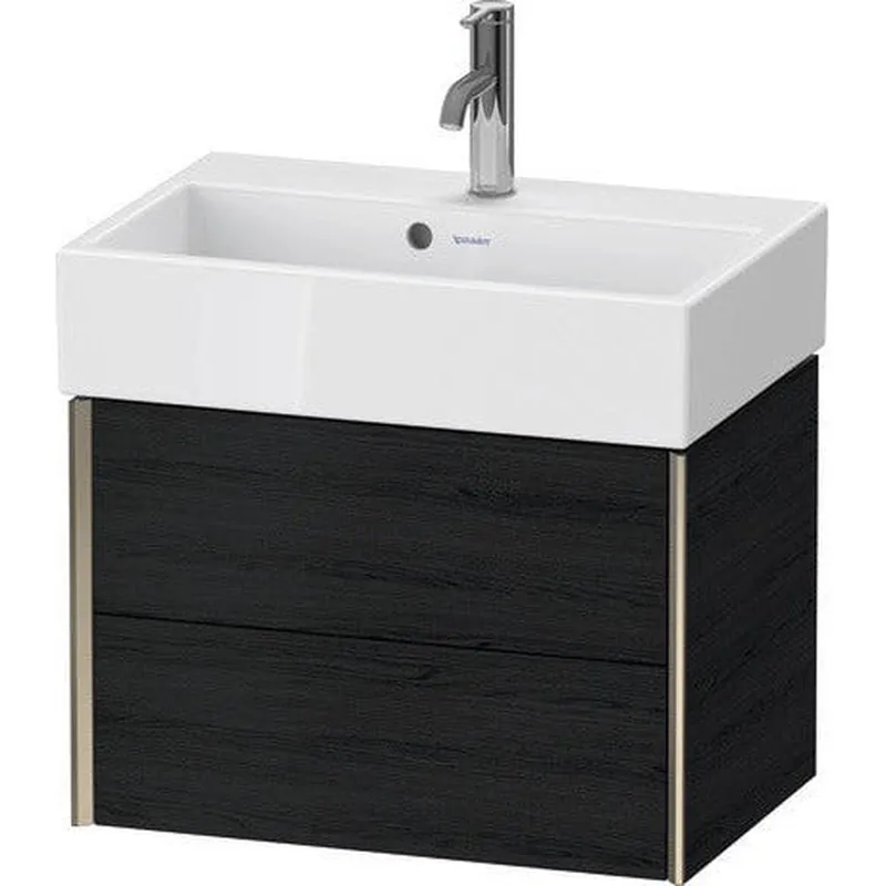 Duravit Xviu 23" x 16" x 15" Two Drawer Wall-Mount Vanity Unit, Oak Black (XV43160B116) Clearance