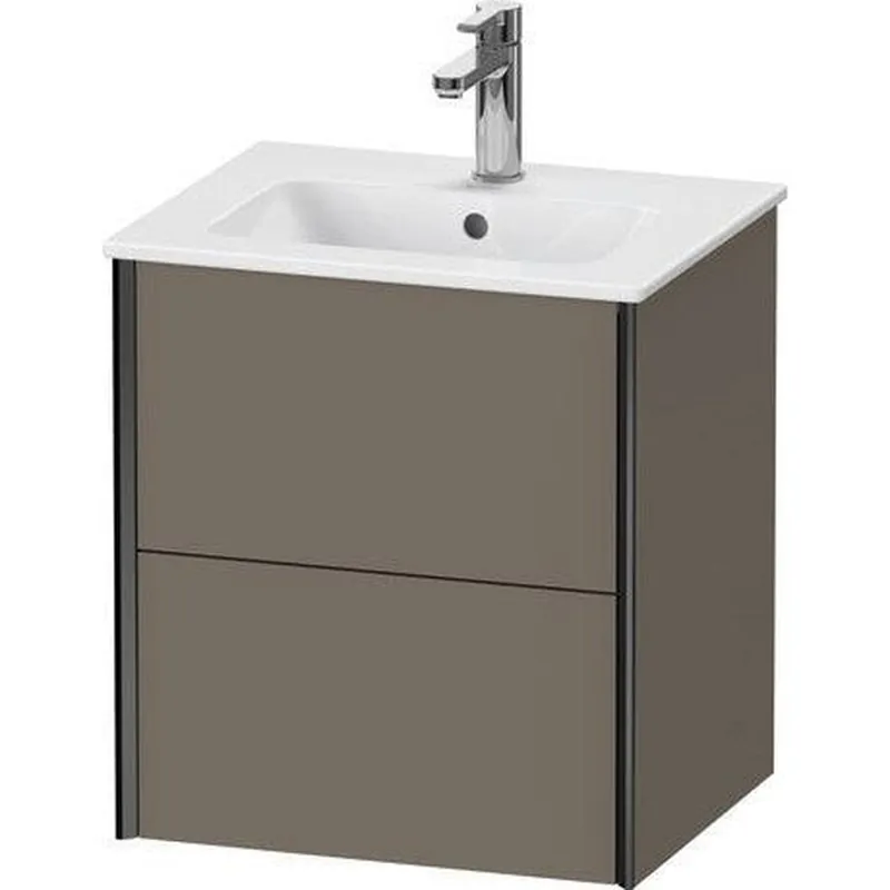 Today Only Duravit Xviu 20" x 22" x 17" Two Drawer Wall-Mount Vanity Unit, Flannel Grey Satin Matt Lacquer (XV43150B290)