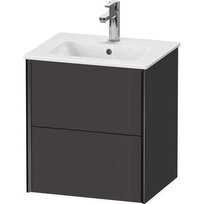 Duravit Xviu 20" x 22" x 17" Two Drawer Wall-Mount Vanity Unit, Graphite Super Matt (XV43150B280) High Quality