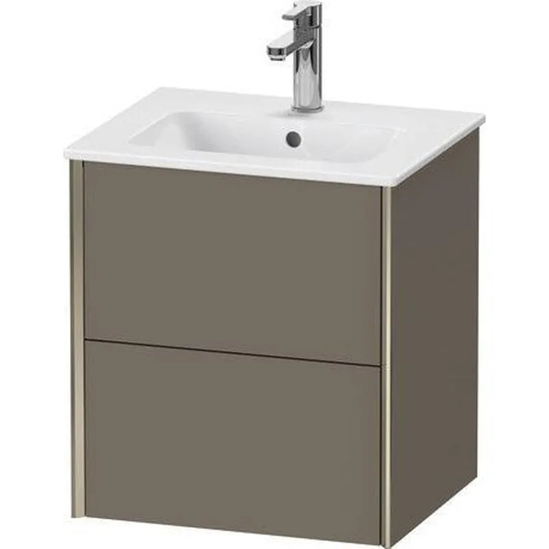 Top Pick Duravit Xviu 20" x 22" x 17" Two Drawer Wall-Mount Vanity Unit, Flannel Grey Satin Matt Lacquer (XV43150B190)