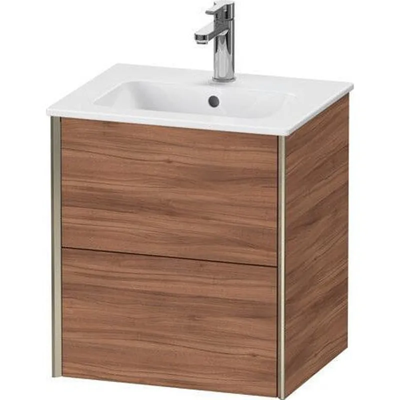 Duravit Xviu 20" x 22" x 17" Two Drawer Wall-Mount Vanity Unit, Natural Walnut (XV43150B179) Same Day Shipping