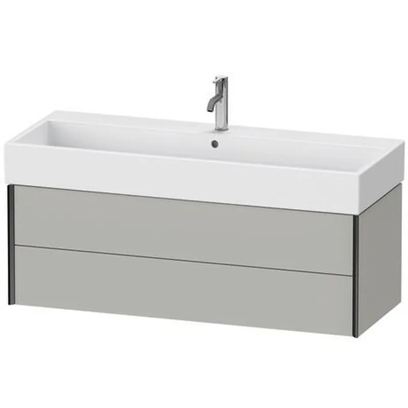 Limited Offer Duravit Xviu 47" x 16" x 18" Two Drawer Wall-Mount Vanity Unit, Concrete Grey Matt (XV43380B207)