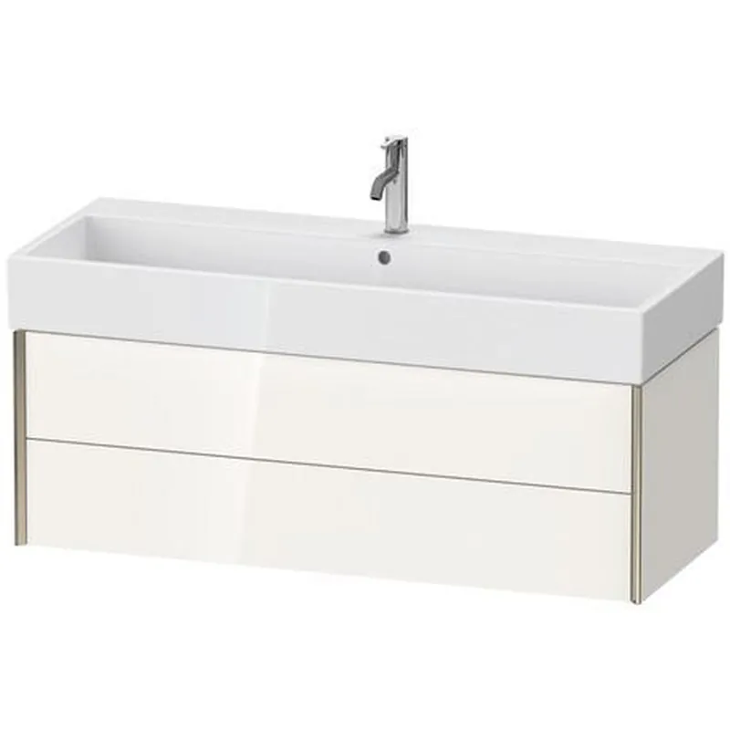 Express Delivery Duravit Xviu 47" x 16" x 18" Two Drawer Wall-Mount Vanity Unit, White High Gloss Lacquer (XV43380B185)