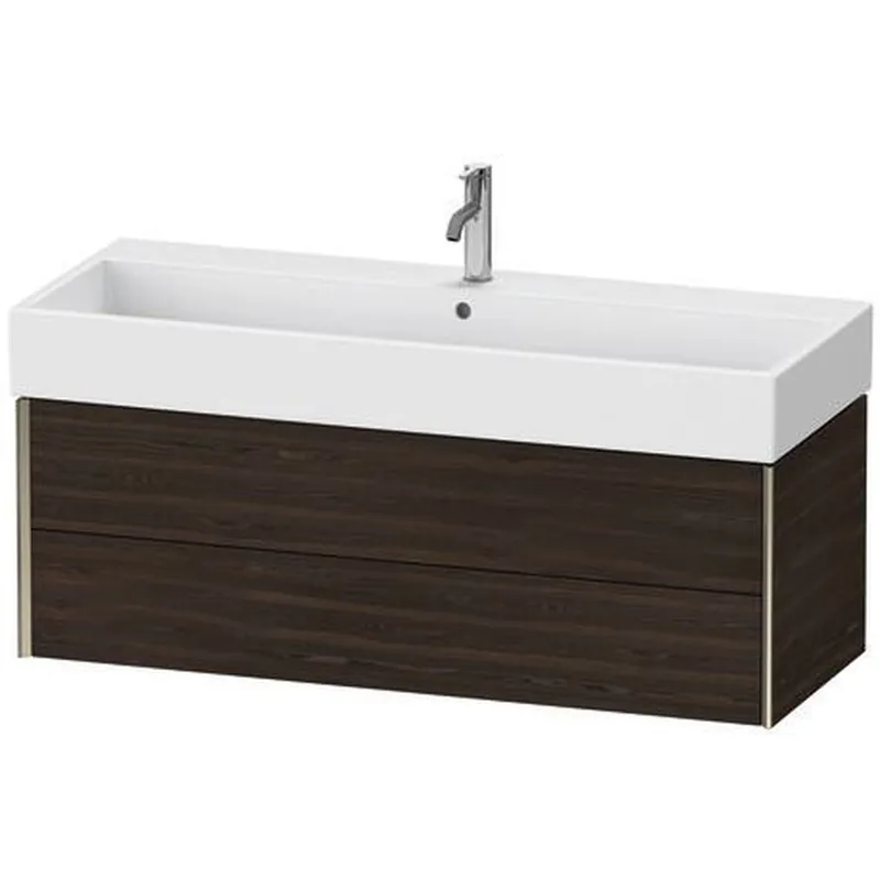 Duravit Xviu 47" x 16" x 18" Two Drawer Wall-Mount Vanity Unit, Brushed Walnut Real Wood Veneer (XV43380B169) Same Day Shipping