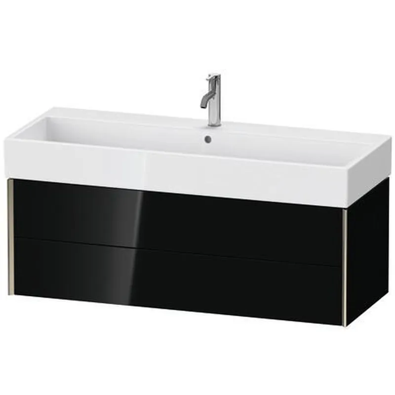 Buy Direct Duravit Xviu 47" x 16" x 18" Two Drawer Wall-Mount Vanity Unit, Black High Gloss Lacquer (XV43380B140)