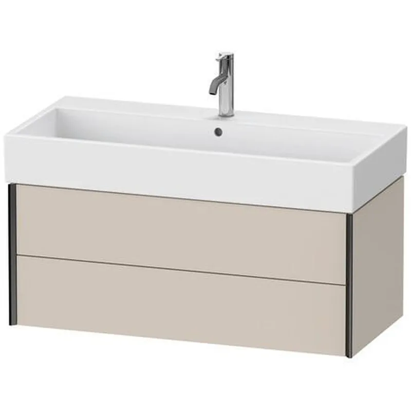 Top Pick Duravit Xviu 39" x 16" x 18" Two Drawer Wall-Mount Vanity Unit, Taupe Matt (XV43370B291)