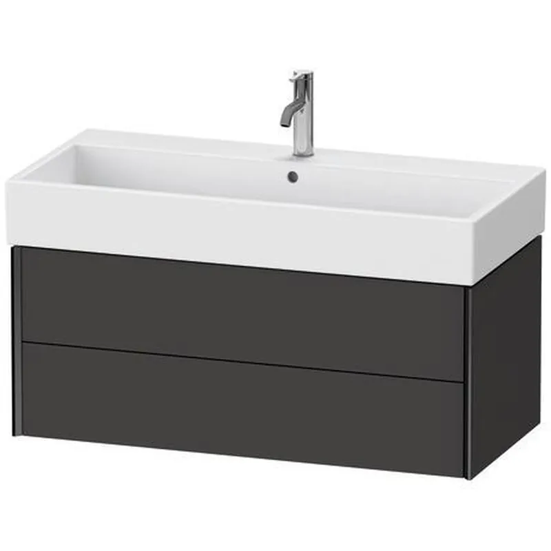 Duravit Xviu 39" x 16" x 18" Two Drawer Wall-Mount Vanity Unit, Graphite Super Matt (XV43370B280) Save Now