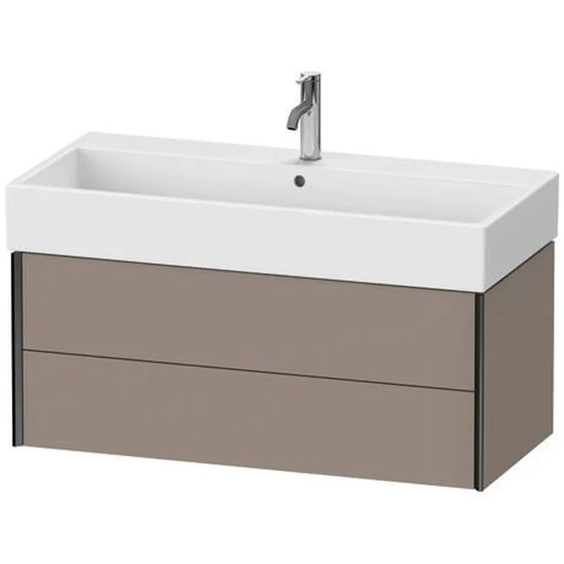 New Release Duravit Xviu 39" x 16" x 18" Two Drawer Wall-Mount Vanity Unit, Basalt Matt (XV43370B243)