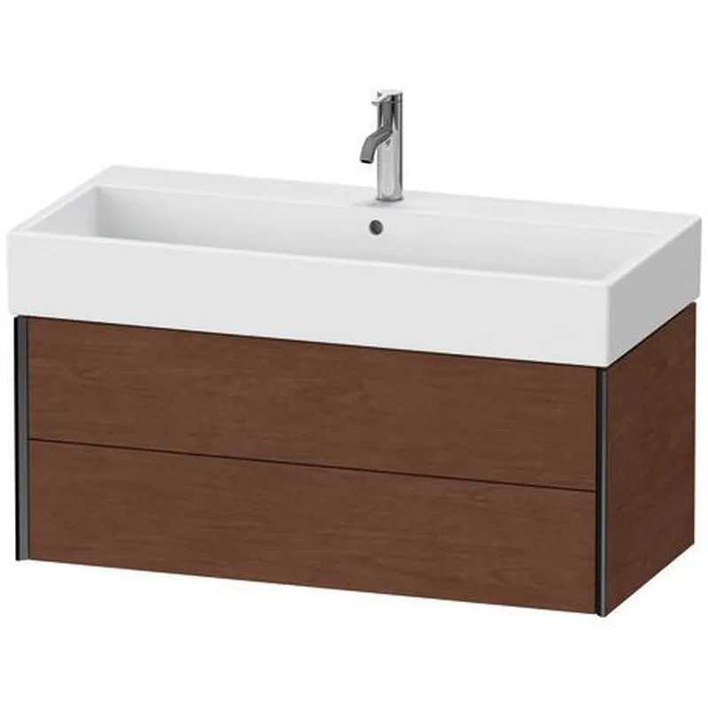 Duravit Xviu 39" x 16" x 18" Two Drawer Wall-Mount Vanity Unit, American Walnut (XV43370B213) Authentic