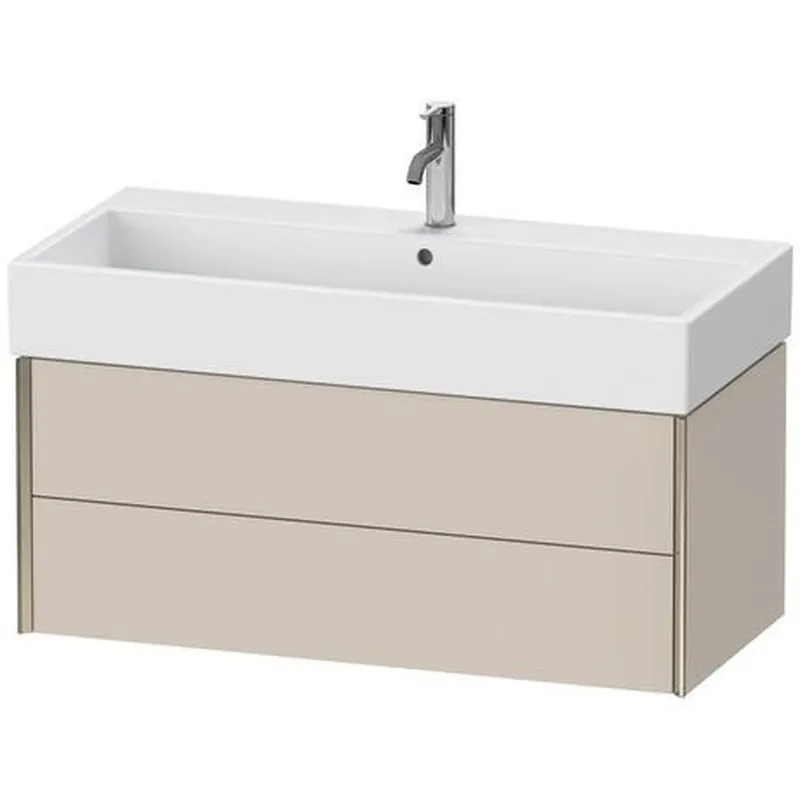 Duravit Xviu 39" x 16" x 18" Two Drawer Wall-Mount Vanity Unit, Taupe Matt (XV43370B191) Worldwide Shipping